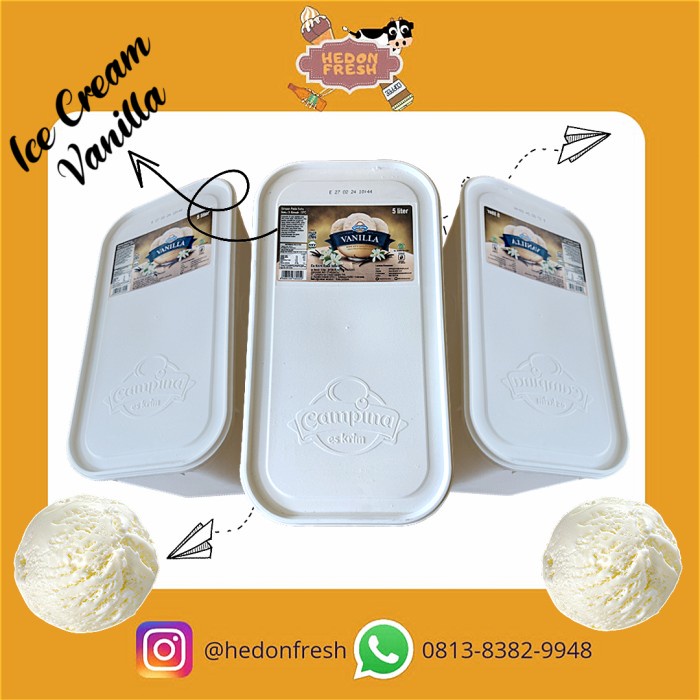 

ICE CREAM VANILLA CAMPINA ISI 5 LITER KODE 268