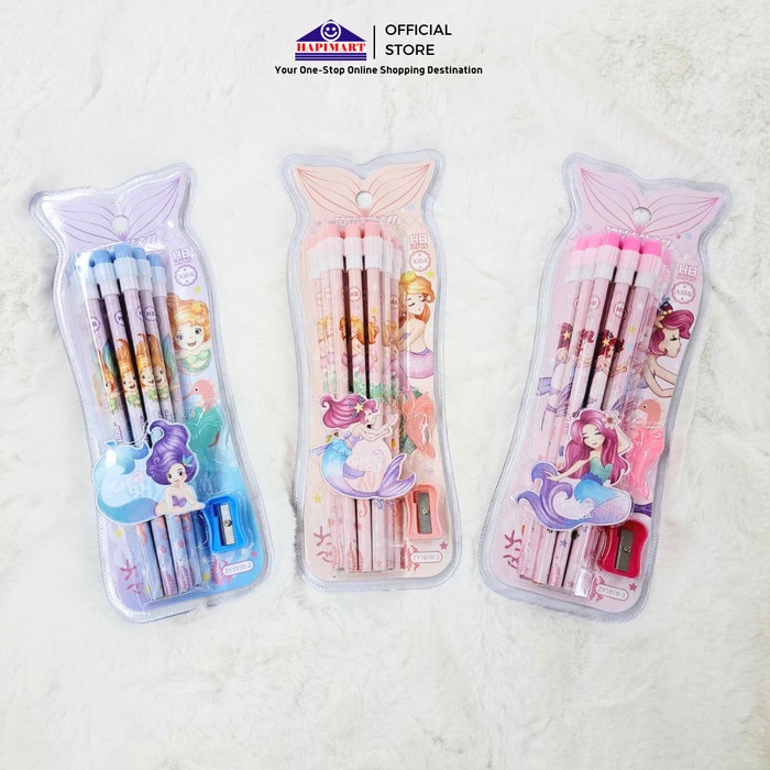 

Pensil Raut HB Mermaid Set Alat Tulis Sekolah Rautan Aksesoris 12Pcs