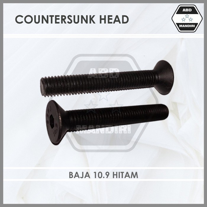 Baja Hitam 10.9 Baut Verseng L / JFL  M20 X 70 ( Countersunk ) M20x70 / 20x70 / Black JFL 20 x 70
