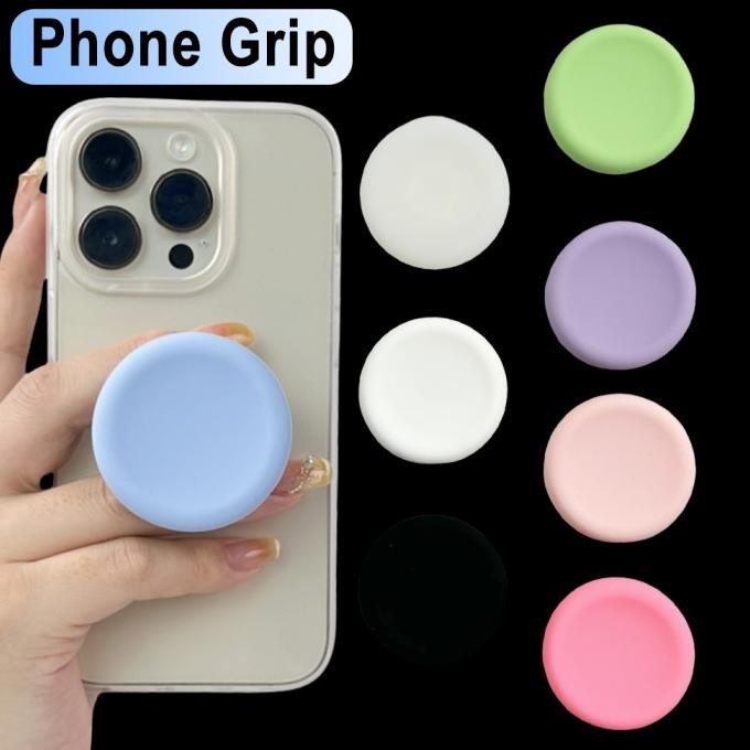 HEMAT AKSESORIS HP Silicone Round Phone Finger Ring Holder Stand Pocket Socket For IPhone Samsung