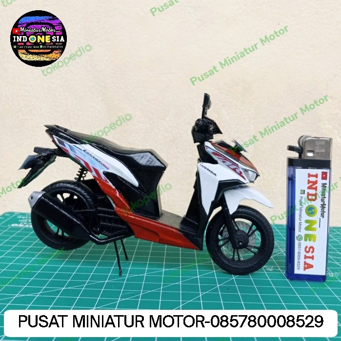 Bisa Grab Diecast Miniatur Motor Honda Vario Skala 1:12 Handmade