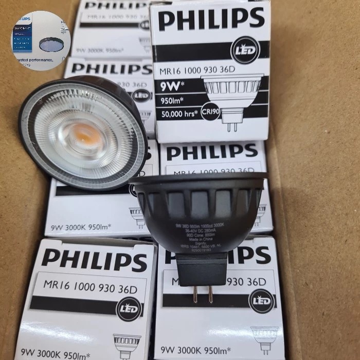 HARGA DISC - lampu MR16 1000 930 36D 9W philip / lampu MR16 9w 36D 850lm 3000K / lampu MR16 9w 24D