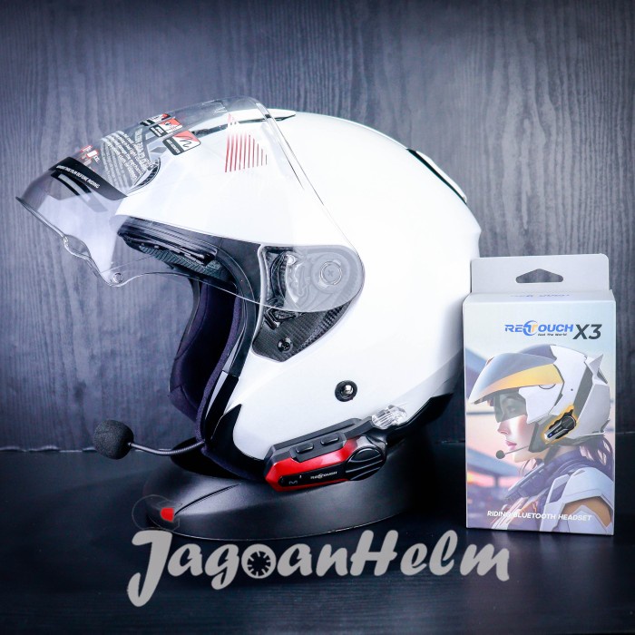 Paket Intercom + Kyt Helm Kyoto Solid + X3 Retouch