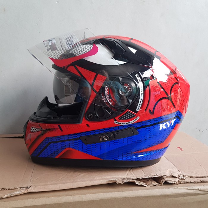Helm Kyt K2 Rider Spiderman Red Blue