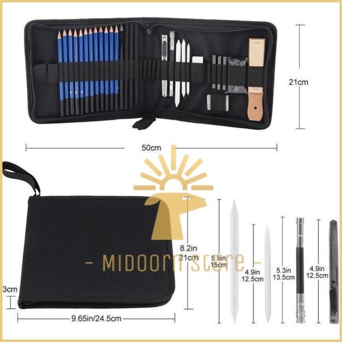 

HEMAT TERJANGKAU 33PCS/Set Sketch Pensil Pisau Penghapus dan Pensil Gambar untuk Keperluan Sekolah