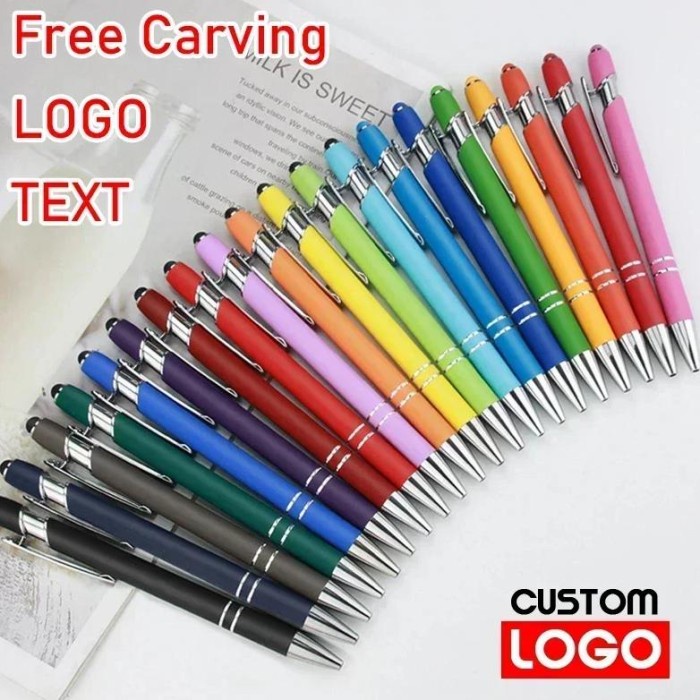 

TERBAIK New 20-200 Pens Metal Ballpoint Pen Touch Screen Pen Office School Advertising Pen Custom