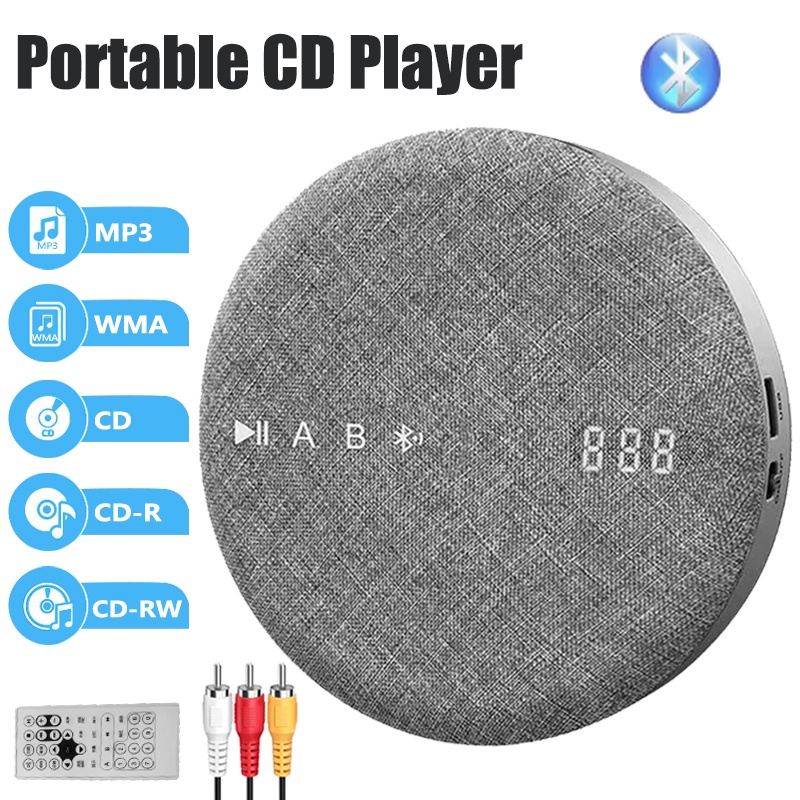 MONC Portable CD Player Multi-functional Rechargeable DVD/VCD Players MP3 Walkman with Speaker Bluet