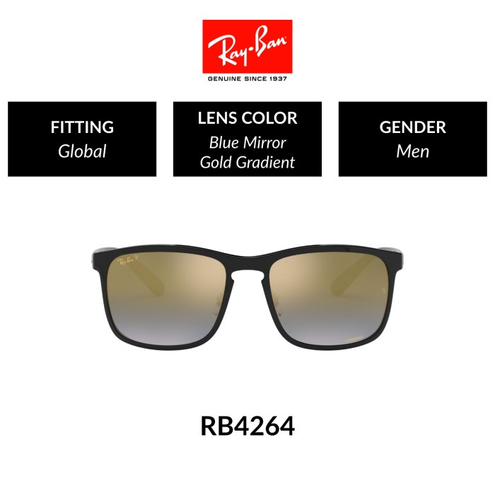 RAY-BAN POLARIZED RB4264 601/J0 Global Fit Kacamata Hitam 58mm