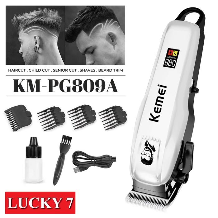 Zillo Alat Pencukur Rambut Cas Profesional Barbershop Mesin Cukur Kemei Indikator Baterai Led