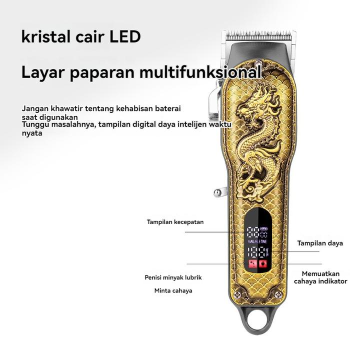 CodAlat Potong Rambut Rambut Naga Cliper Alat Cukur Rambut Elektrik Hair Clipper Emas Cordless