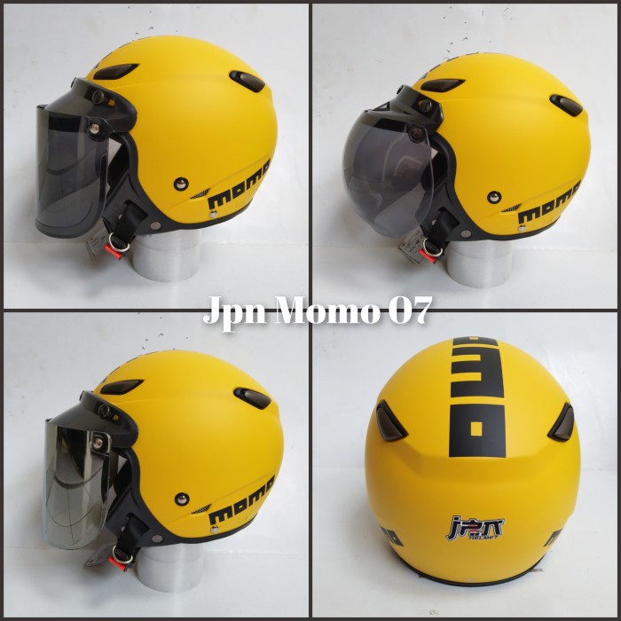 Helm Jpn Momo Kawai 07 Kuning Dop Plus Kaca Visor Flat