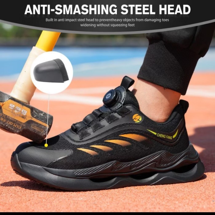 Sepatu Sneakers Safety Sport Pria Sepatu Safety Sporty Kuning