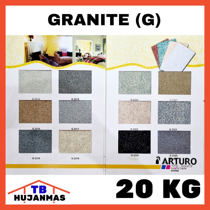 Arturo Cat Tembok Dinding 20 Kg Tipe Granite (G) Texture Type Terbaik