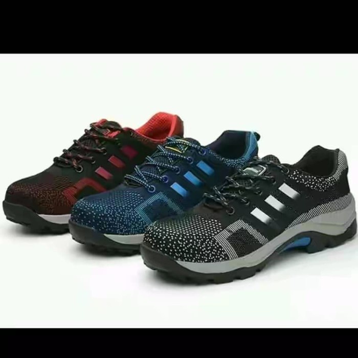 Sepatu Safety Fashion Pria Model Sport Strip Safety Shoes#5A-5C