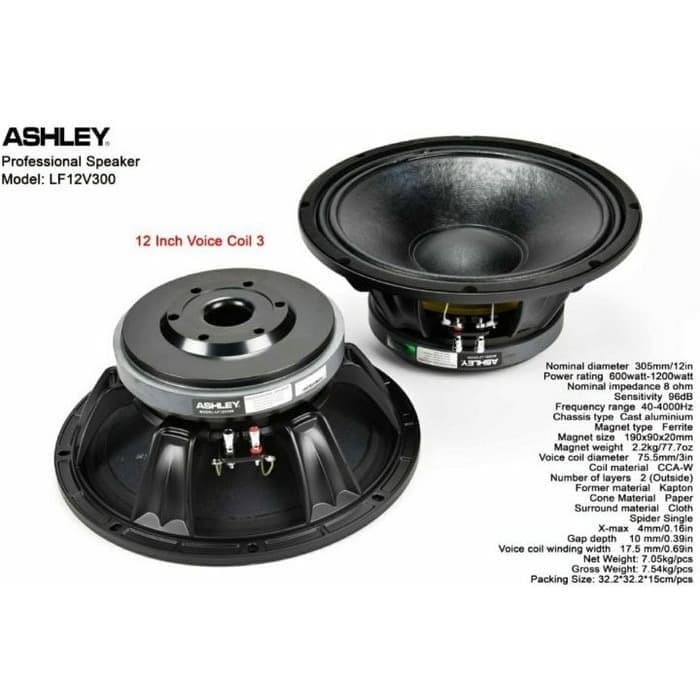 Sale Speaker Middle 12Inch Ashley Lf12V300 12 Inch Komponen Terbaik