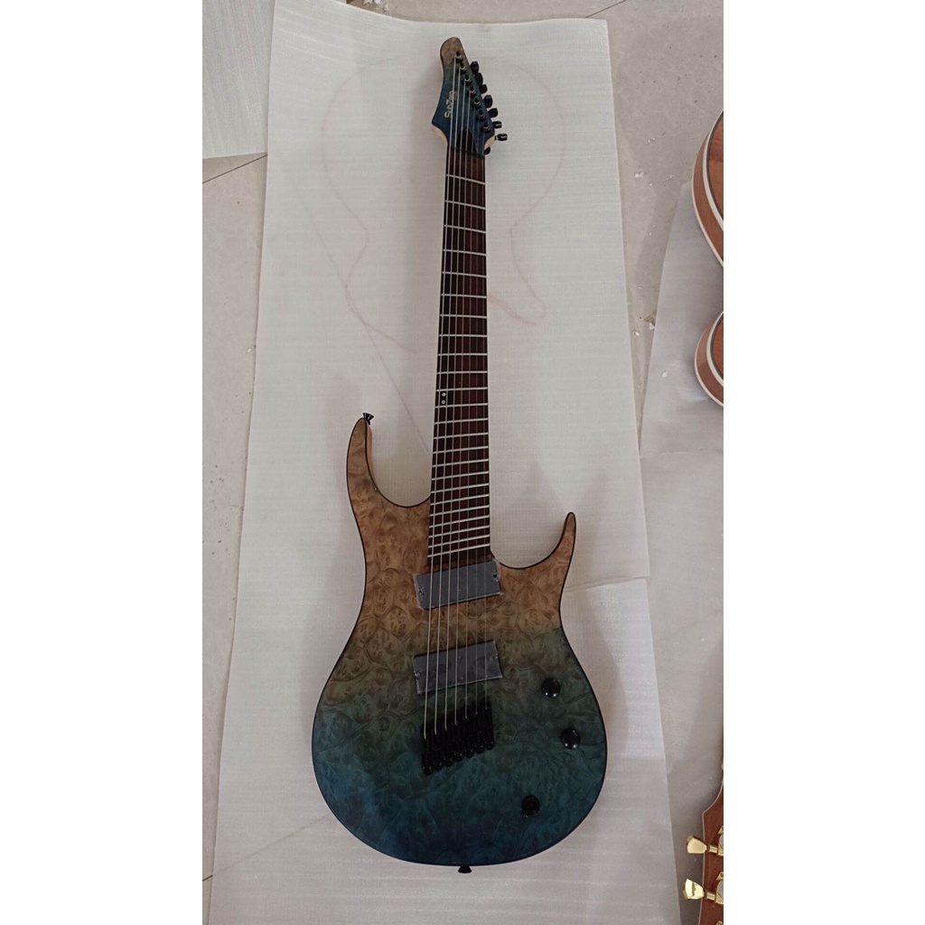 SINE Custom 7 String Fanned Fret Electric Guitar  8 String Fanned Guitar 24 frets Active Pickups Pro