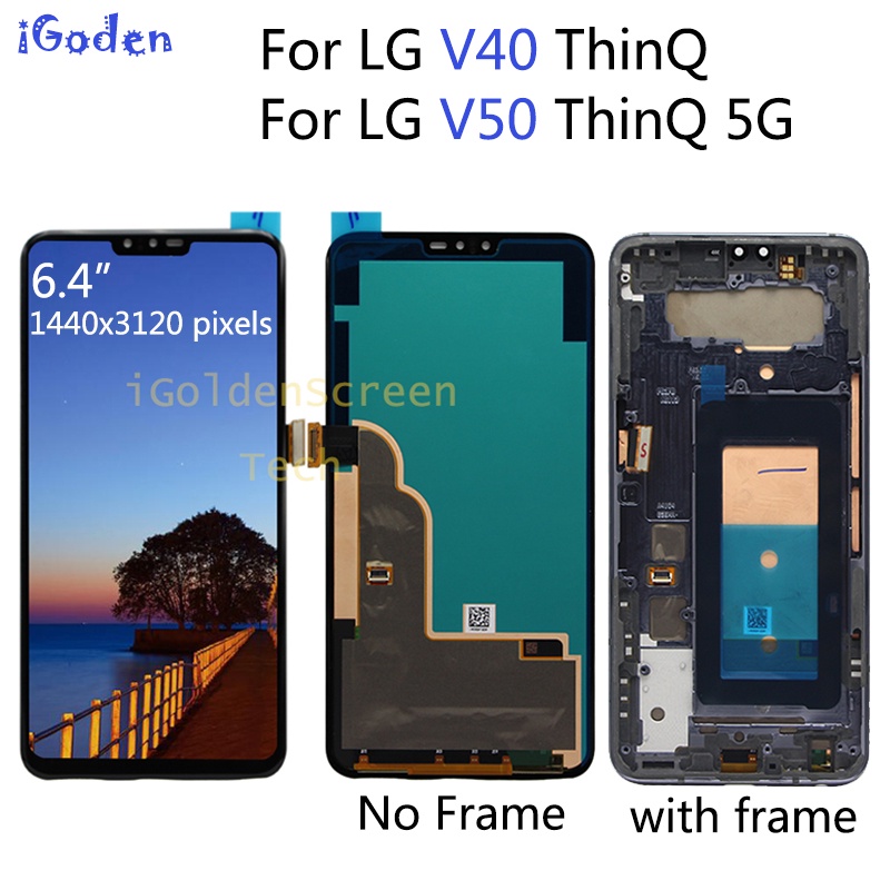 AIRM 2025 6.4" Original AMOLED With Frame For LG V50 ThinQ 5G LCD Display Touch Screen Digitizer For