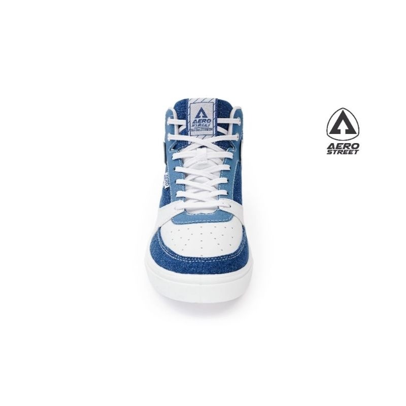 Promo Aerostreet Hoops X Volt Original / Hoops High Putih Denim / Sepatu Pria Wanita Sneakers Casual
