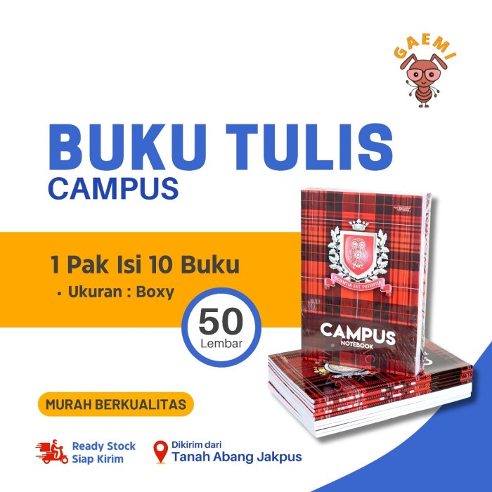 

Buku Tulis Campus Isi 50Lbr (1Pak Isi 10Pcs) Termurah Dan Berkualitas!