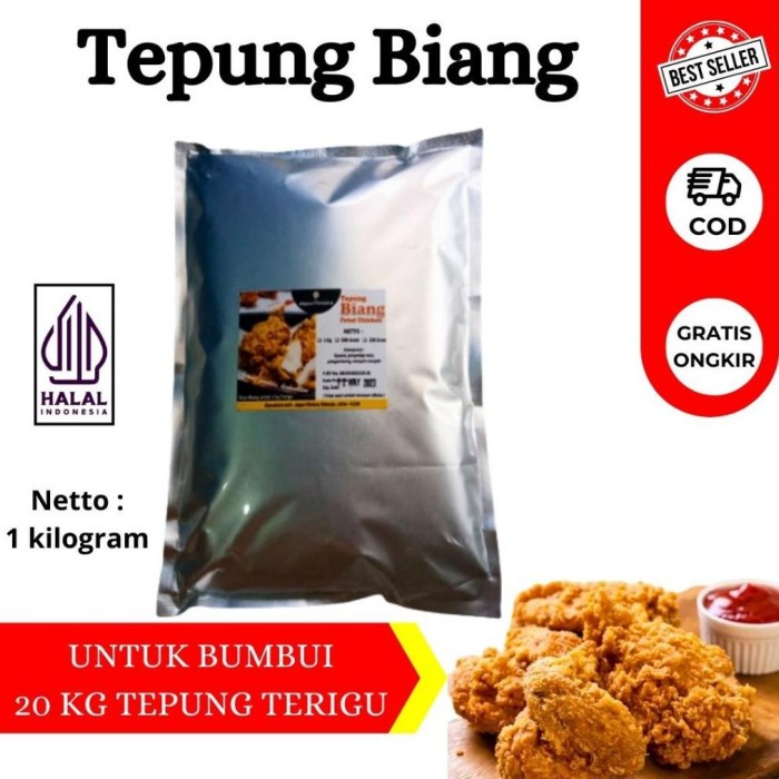 

Tepung Biang Fried Chicken Siap Pakai 1 Kg Untuk Bumbui 20 Kg Tepung