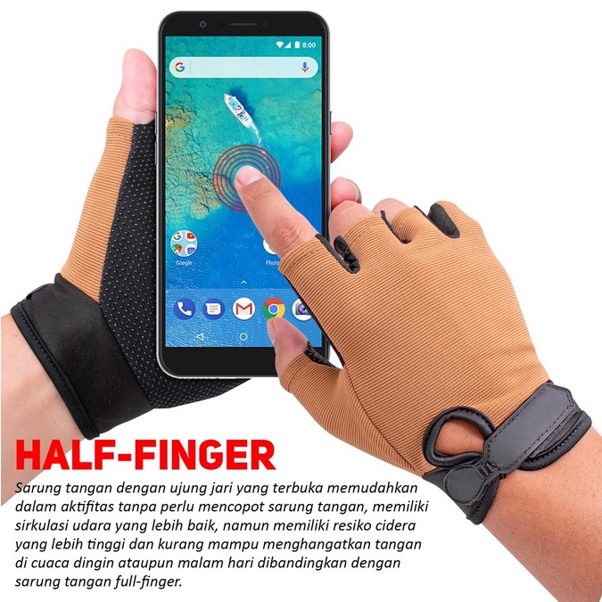 Trending Saat Ini  Sarung Tangan Mekanik / Sarung Tangan Motor / Igloves Half Finger / Sarung