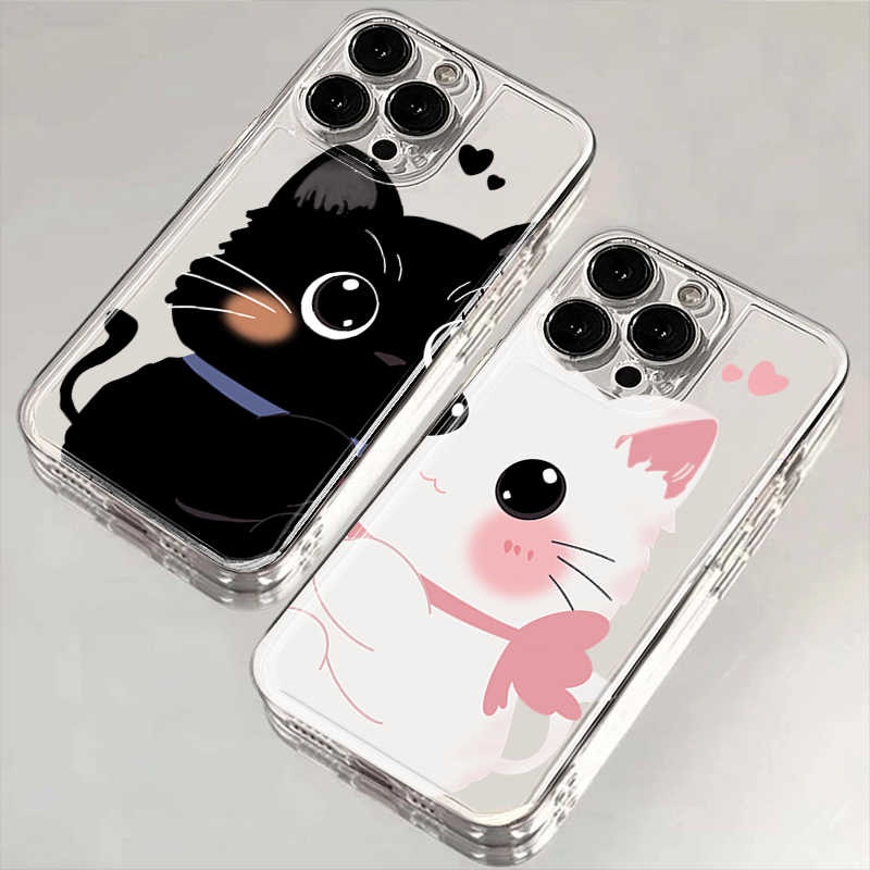 Couple Premium Kucing Fancy Casing Iphone 15 Pro Max 11 13 Pro Max X Xs Max Xr Iphone 14 15 16 Plus 