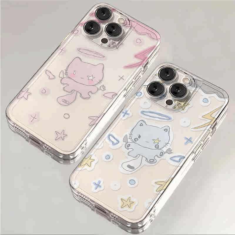 Terbaru Lucu Kucing Couple Casing Iphone 11 13 Pro Max 15 Pro Max 7+ 8+ 7 8 Plus Ip 12 13 Mini X Xs 