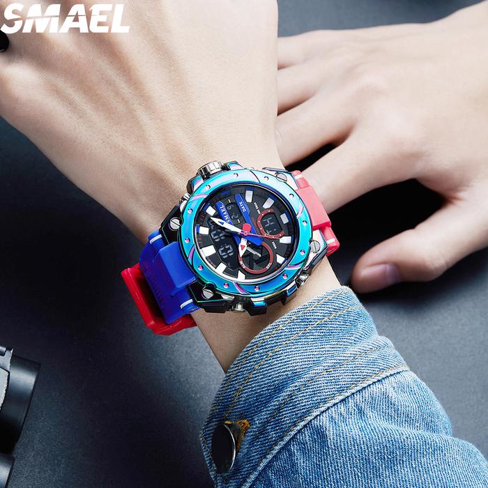 Jam Tangan Sport Analog Digital Pria Wanita Merk SMAEL 8029