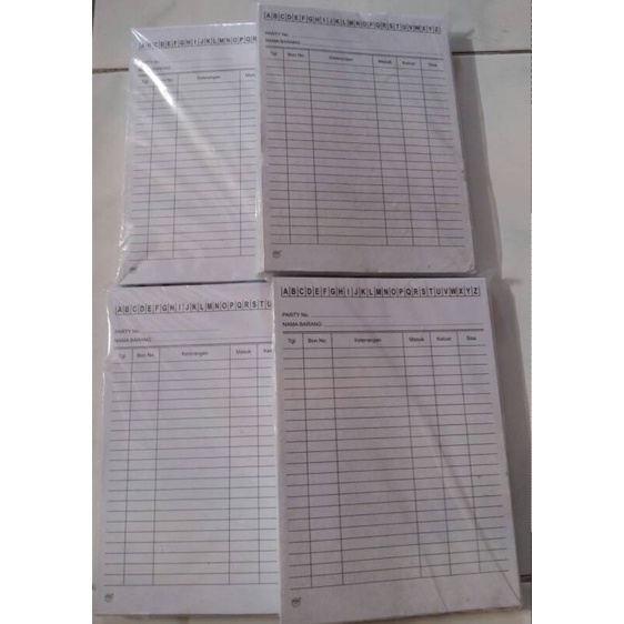 

Kartu Stok Persediaan Putih Kecil / Stock Card