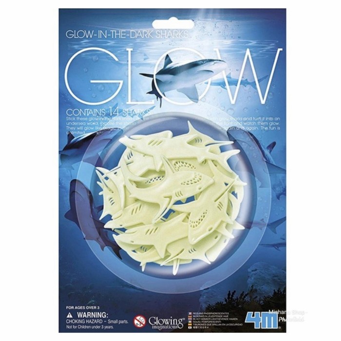 

4M Sticker Glow In The Dark Sharks Stiker Hiu Hiasan Dinding Langit