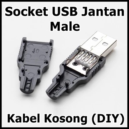 Socket Male USB Soket Jantan USB Kosong Type Jantan Socket Connector Male Plug USB Male 4 Pin Murah