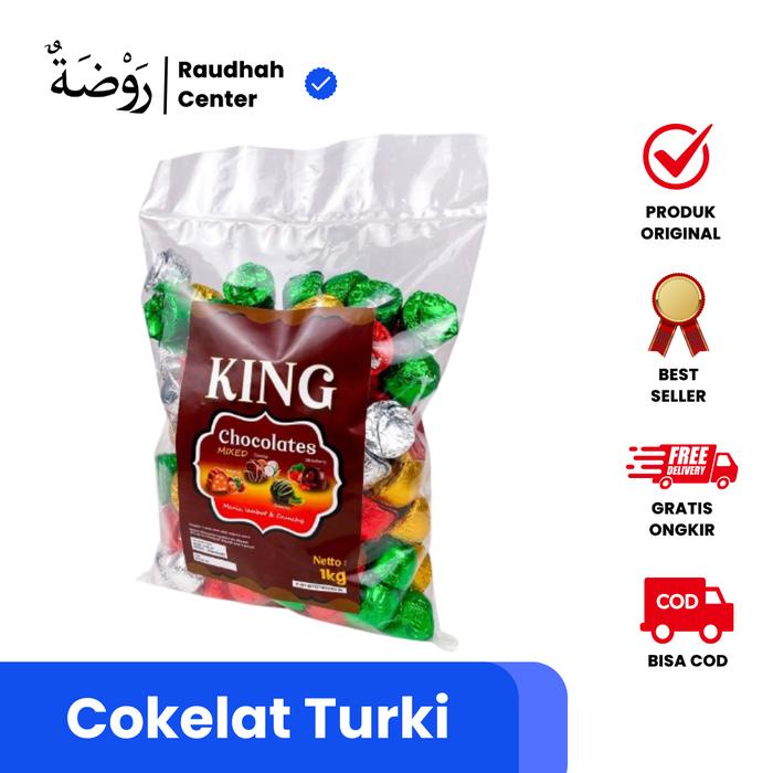 

Coklat Turki King 1 Kg Dark Cokelat Arab Turkey Mix Rasa - Food, Chocolate Camilan Snack