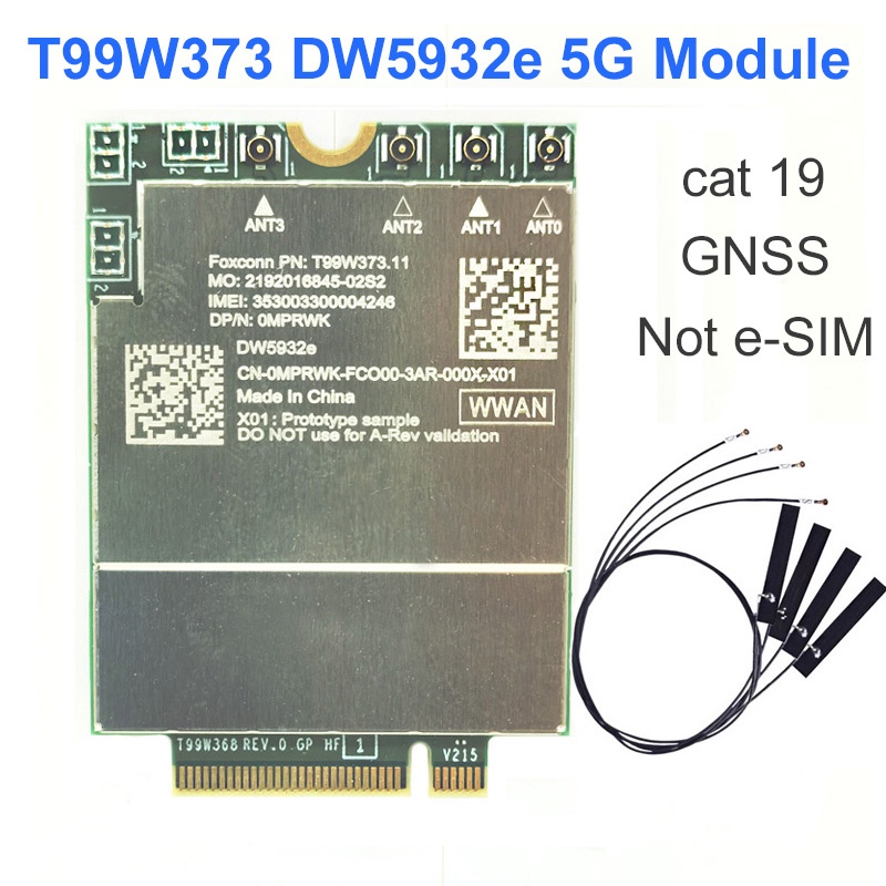 MCC T99W373 5G Module GNSS DW5932e LTE Cat19 NGFF M2 Wireless WWAN Card For Dell Latitude 7350 7450 
