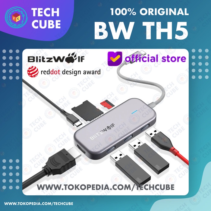 KODE E BW TH5 7 in 1 USB Type C Data Hub HDMI Dongle Macbook Pro Air M1 M2