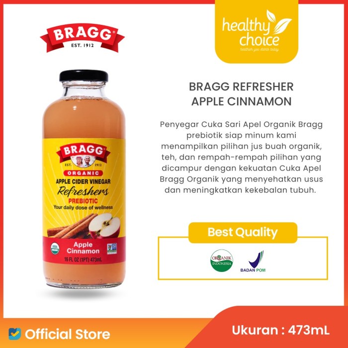 

Bragg Organic Apple Cider Vinegar Refreshers Apple Cinnamon 473ml