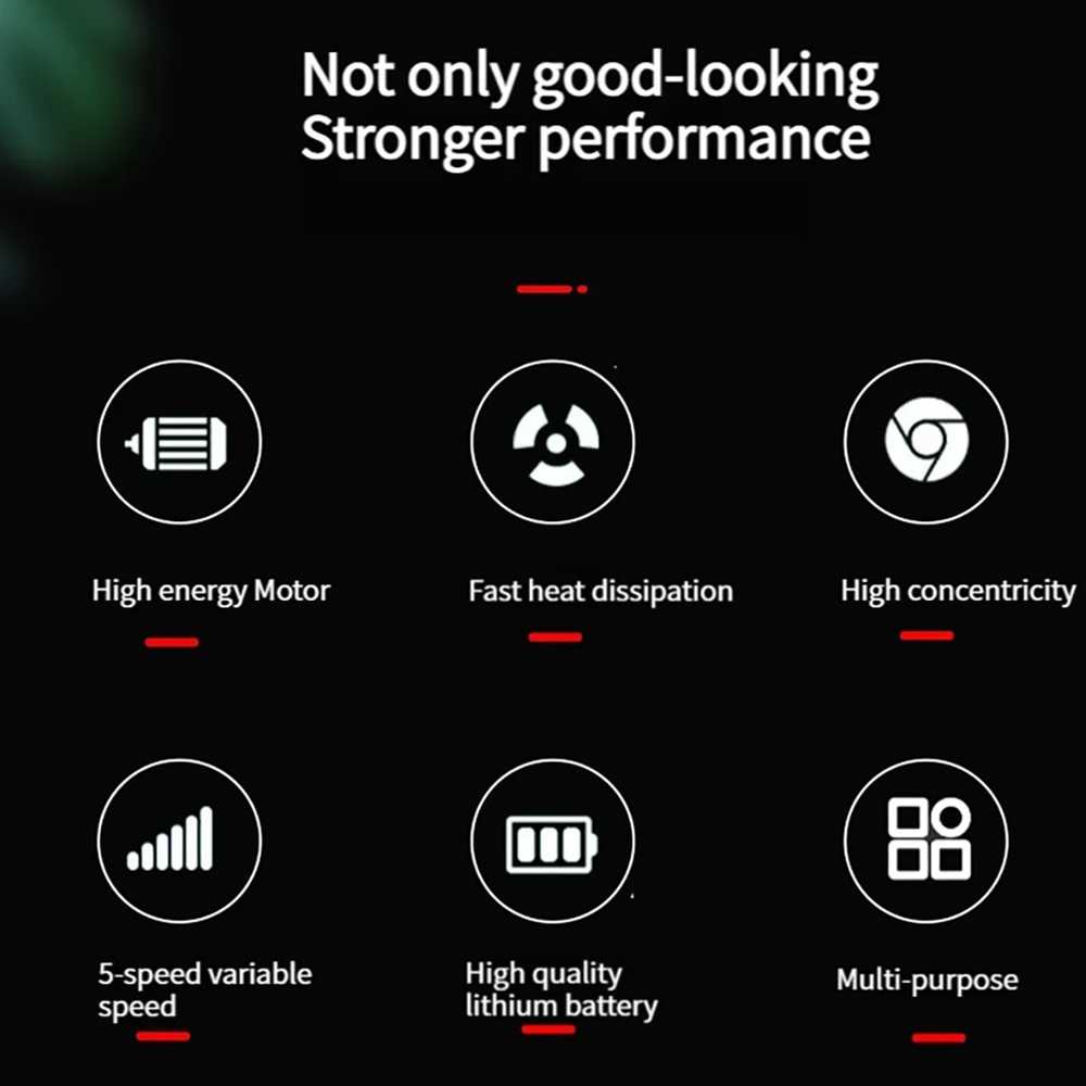 VaKee Bor Listrik Mini Rotary Tool Cordless USB 5 Speed 16000 RPM 3.7V Hitam