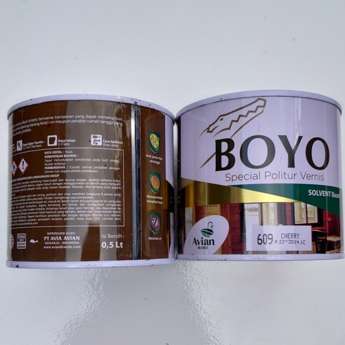 Cat BOYO Special Politur Kayu warna sawo/walnut/manggis 0,5 liter