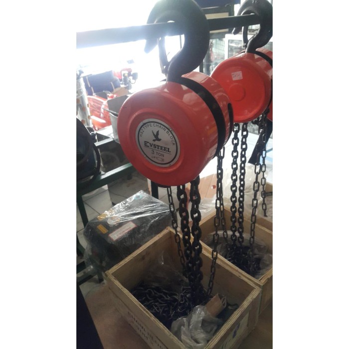 CHAIN BLOCK 3 TON 5 METER TAKEL KATROL KEREKAN 3 TON 5 METER - Bev
