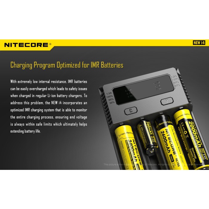 NITECORE INTELLI CHARGER I4 - BATTERY CHARGER NITE CORE I4 4 SLOT KODE 292