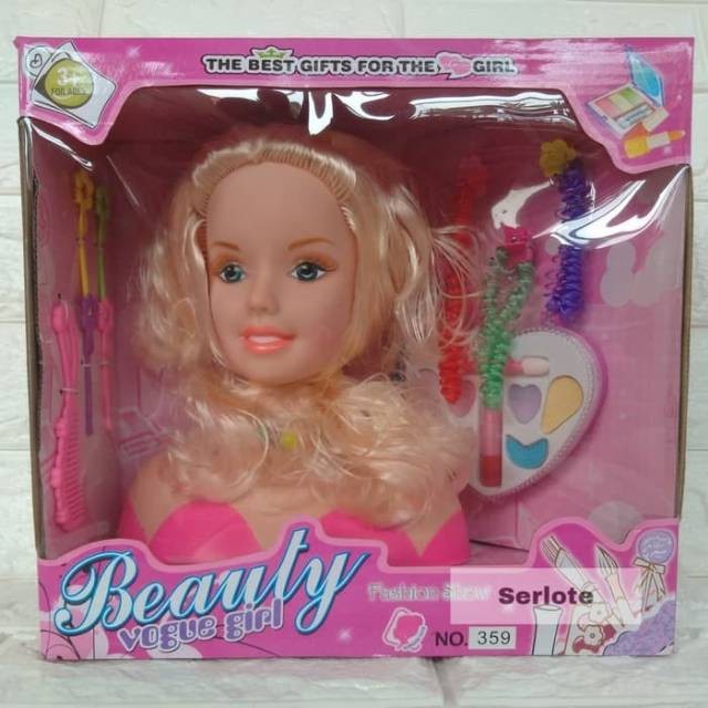 Mainan Styling Head Makeup Kepala Barbie dan Aksesoris