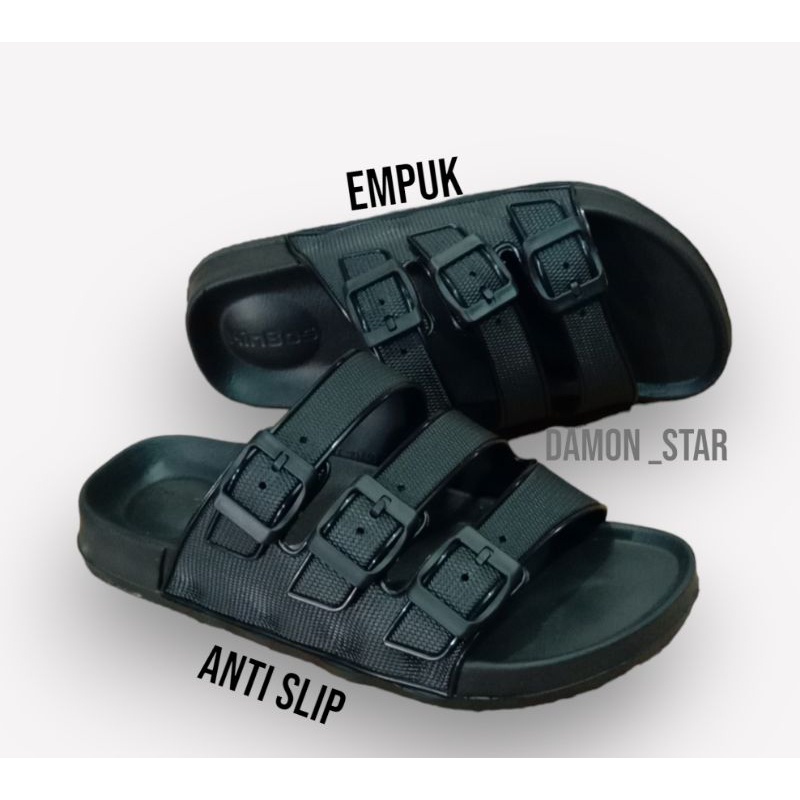 Disc Sandal Karet Jelly Pria Kinbos Tali 3/Sandal Pria Strap 3