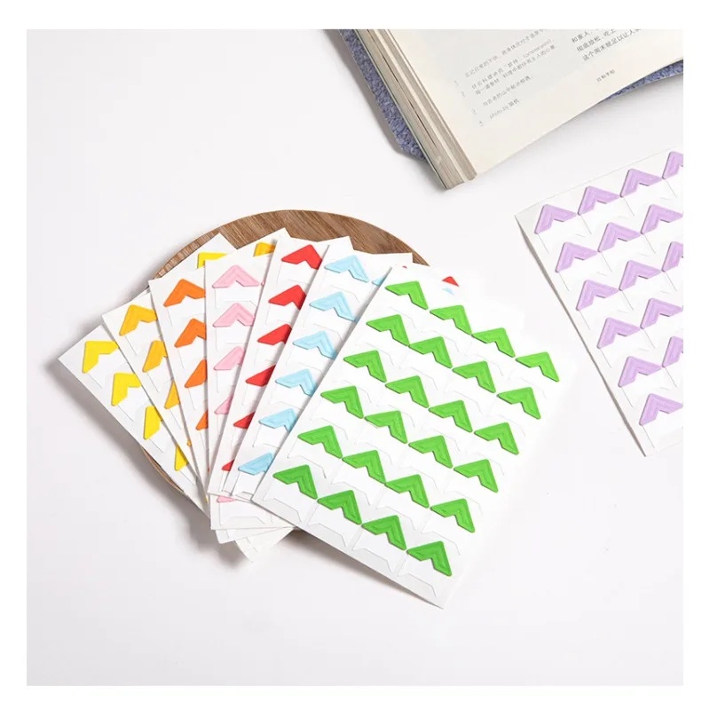 

24 Pcs/Lot 1 Sheets DIY Vintage Corner Kraft Paper Stickers For Photo Album Frame Decoration