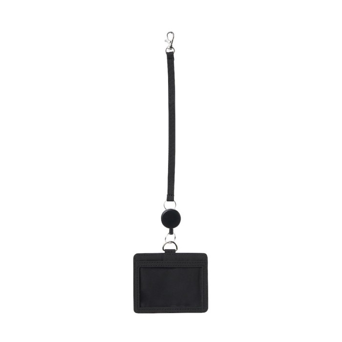 

MUJI Stretchy Polyester Card Holder W Reel Black/Name tag ID Card hold Kode 1185