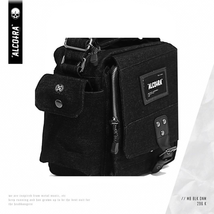 Mb Blk Denim // Mini Bag Hitam Denim // Tas Slingbag Kecil Alcotra //