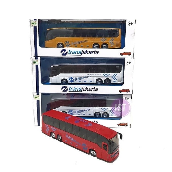 Mainan Bus Transjakarta Besi - Busway Transjakarta Die Cast