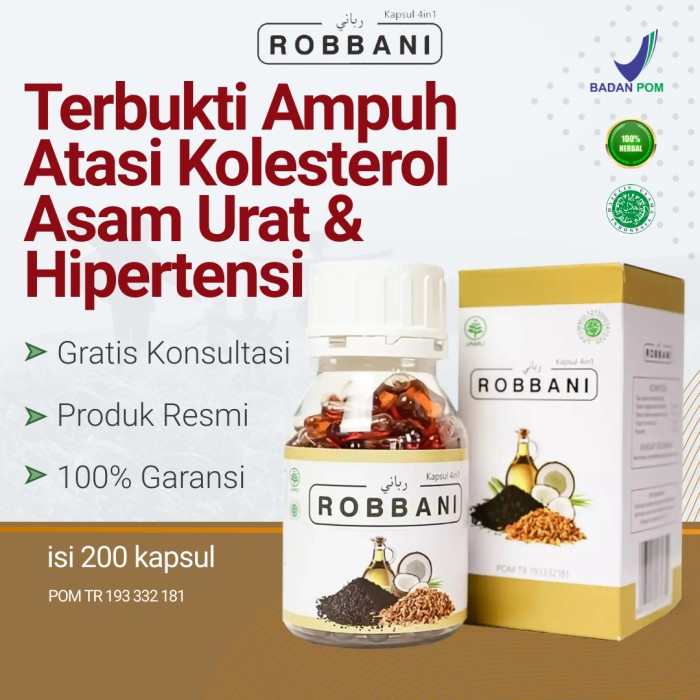 Robbani obat kolesterol dan asam urat nyeri sendi diabetes Asli