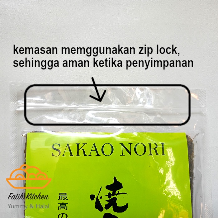 

Sakao Nori Sushi Nori 20 lembar Halal MUI - Seaweed Rumput Laut