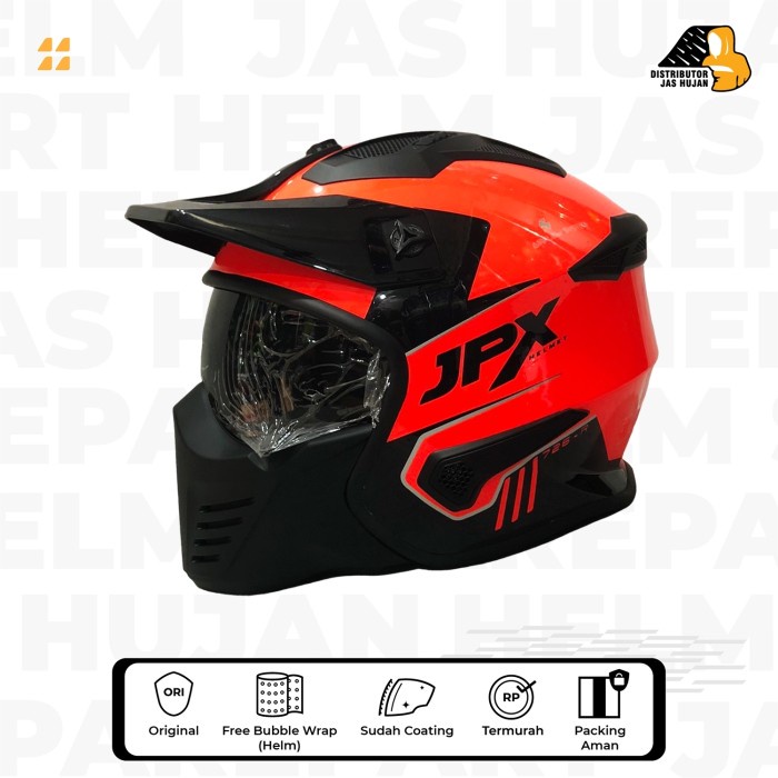 Helm JPX MX 726 R Solid Red Fluo