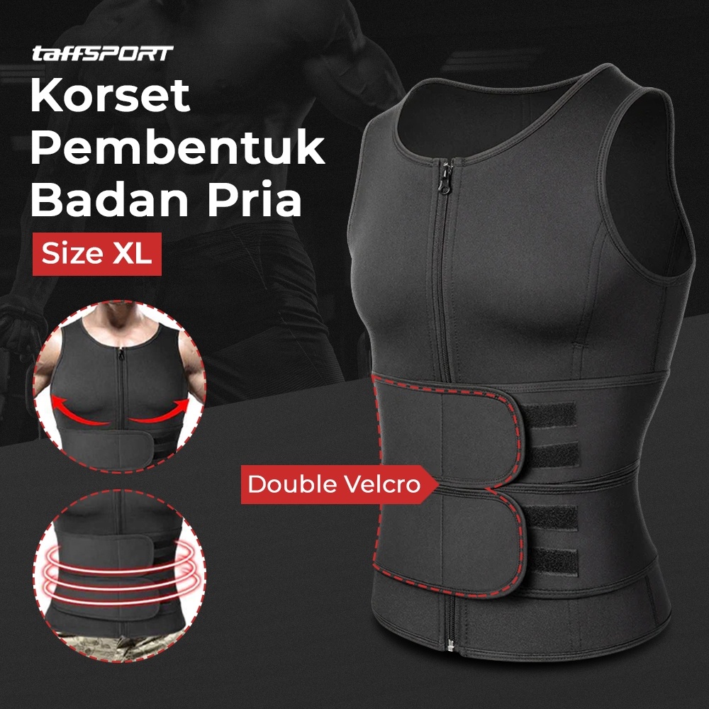 Korset Pembentuk Badan Pria Shaper Waist Trainer Fat Burner / Korset Pria / Korset Sixpack KORSET