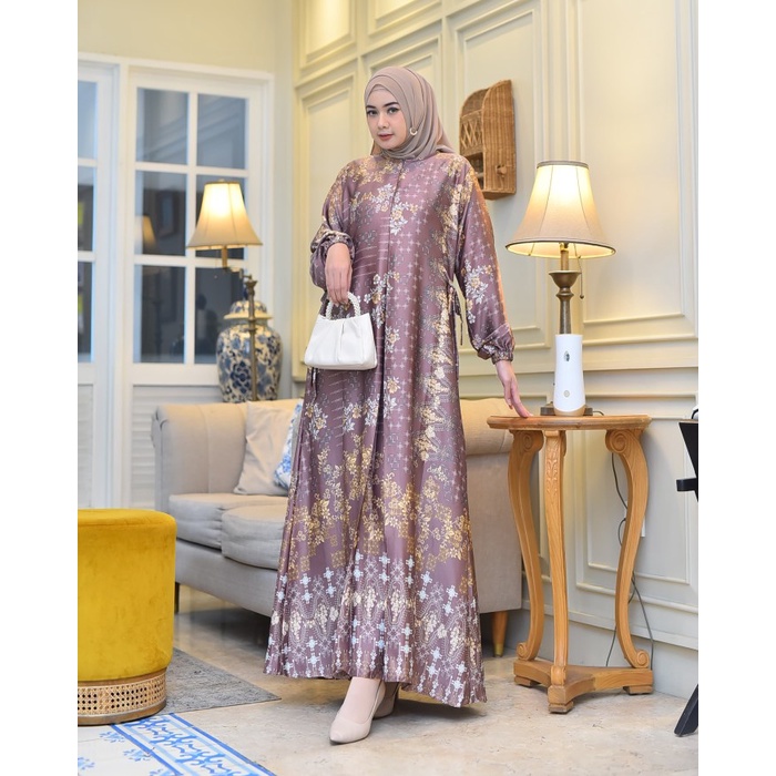 Gamis Sutra Import // Gamis Motif Terbaru // Gamis Silk Busui